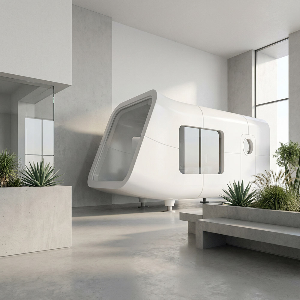 Capsula cabina Apple staccabile a strato singolo di forma irregolare